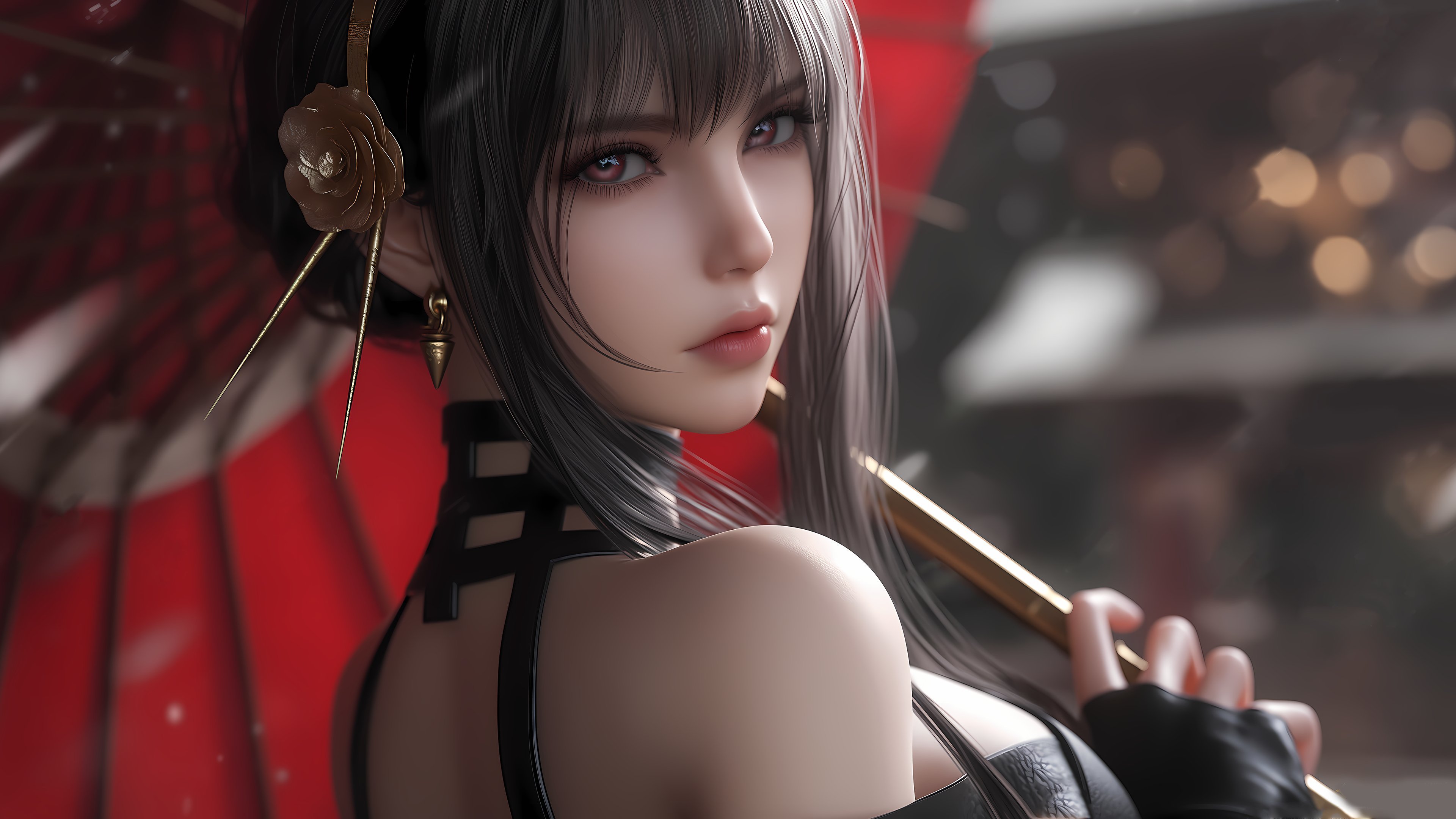 撑伞少女